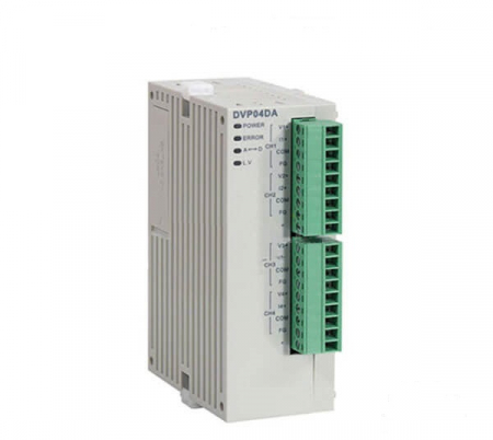 Control Proces si Vizualizare - DVP04DA-SL, modul extensie, cu 4 iesiri analogice, montaj partea stanga
