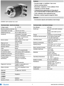 Encoder absolut, multiturn, pulsuri/rotatii: ≤8192 / 13 bit , ø10 mm, IP 65, tensiune electrica:10-30 VDC , PROFINET / connector M12 [1]
