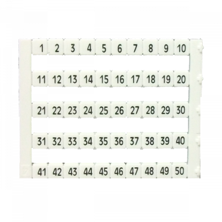 Accesorii cleme - MT5-1-50, etichete numerice pentru cleme, 1-50, 10 buc in cutie