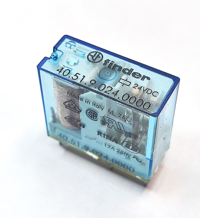 Relee plug in - 1 Pol - FIN.40.51.9.024.0000, Releu: electromagnetic, SPDT; Ubobina: 24 VDC, 1 contact, 10 A