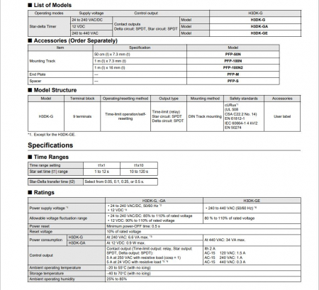 H3DK-GE 240-440AC, Releu de timp, Interval citire: 1s...120s, 240...440V AC, triunghi, 250V AC / 1A [1]