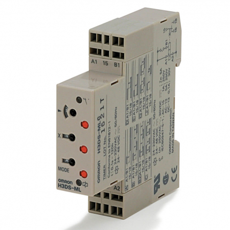 Protectia circuitului - H3DS-MLC, Releu de timp, Interval citire: 0,1s...120h, 24÷48V DC, 24÷230V AC,5 moduri functionare, 250V AC / 5A