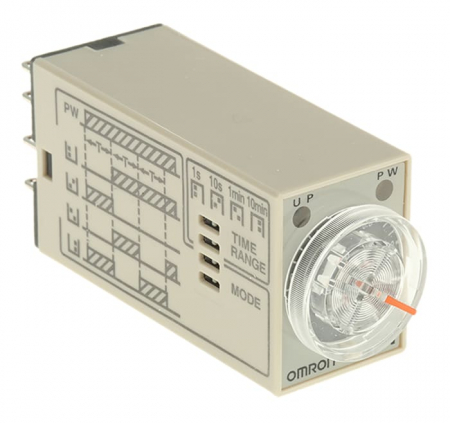 Protectia circuitului - H3YN-2 AC24, Timer, 0,1s ÷ 10 min, Iesire: 250V AC / 5 A, Ualim: 24V AC, soclu, 8 pini