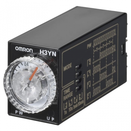 Protectia circuitului - H3YN-2-B DC24, Timer, 0.1s÷10min, DPDT, 250V AC / 5 A,  24V DC, soclu, -10÷55°C; PIN: 8
