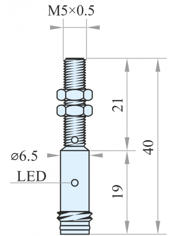 IPS5-S1.5PO40-A8, Senzor inductiv,  PNP NO, Sn = 1.5 mm, 10÷30 V DC, IP67, conector M8, 3 pini [1]