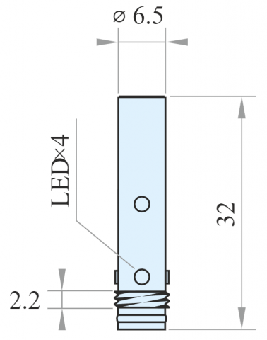 IPSD6-S2PC32-A8,  Senzor inductiv, M6.5, PNP NC, SN = 2mm, 10÷30 V DC, IP67, conector M8 [1]