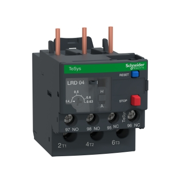Contactoare - LRD04, Releu termic, 0.4...0.63 A, term: cleme cu surub