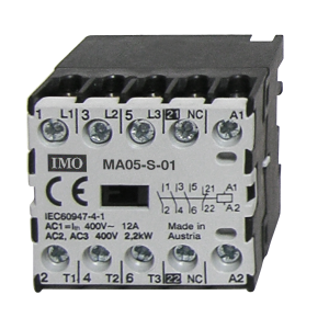 Control si comutatie - MA05-S-1024DC, micro contactor 3 poli NO, 2.2 kW, 5 A, Aux Cont 1NO, bobina 24 V DC