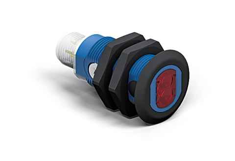 Senzori fotoelectrici - OTDK502A0002, Senzor fotoelectric, polarizat retro-reflexiv, M18, conector M12, PNP NO+NC,  Sn = 500 mm, 10-30 V DC