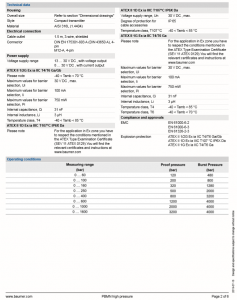 PBMN-25B38RA15302400000, senzor de inalta presiune, stainless steel, acuratete ±0.10 % FS, gama masura 0...400 bar,  presiune relativa, iesire semnal 4...20mA, conexiune cu cablu 1.5 m, 3 fire,  ecran [2]