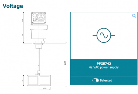 PFG57I-2, PFG577-GF4RA025013- PFG57I  - 42 VAC, Senzori de nivel pentru solide [1]