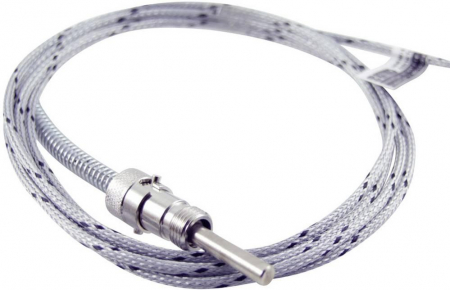 Termocuple si termorezistente - RT-M06-L100-K05, sonda de temperatura termorezistenta PT100, diametru teaca Ø = 6mm, lungime teaca 100mm, niplu de prindere pe arc, cablu de 5m cu tresa metalica, temperatura max. 400˚C