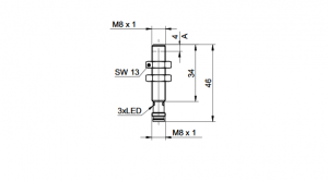 Senzor inductiv M8, Sn=3mm, 6-36 VDC, PNP NO, conector M8 [1]