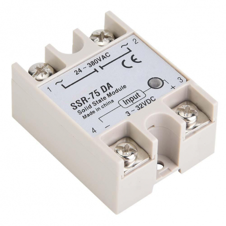 Relee Solid State - SSR-75DA,  relay solid state, 40 A, tens.comanda 3...32 V DC, tens iesire 24...380VAC