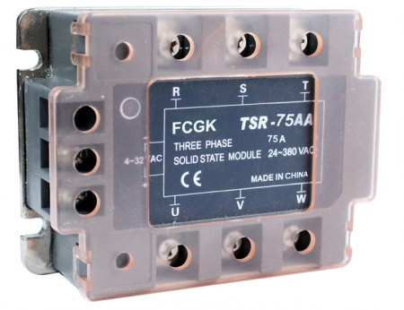 Relee Solid State - TSR-75AA, relay solid state, trifazat, 75 A, tens.comanda 80~250VAC 50/60HZ, tens iesire 24~380VAC
