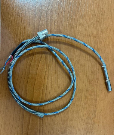Termocuple si termorezistente - TTC-FE-CO(J) 8-18-50,  sonda de temperatura termocuplu tip J(2 fire), diametru teaca Ø = 8mm, lungime teaca 20mm, niplu de prindere pe arc, cablu de 2 m cu tresa metalica, temperatura 400˚C