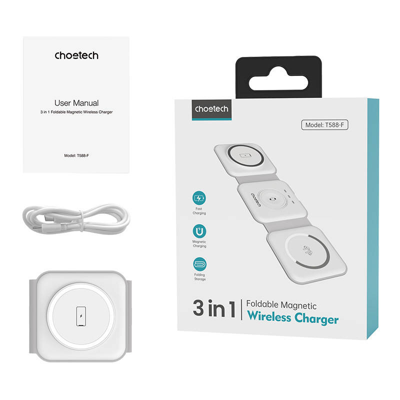Incarcator prin inductie Choetech T588-F 3in1 magnetic inductive charger 15W [5]