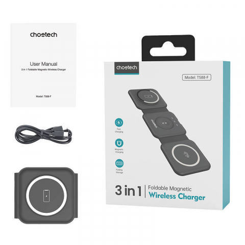 Incarcator prin inductie Choetech T588-F 3in1 magnetic inductive charger 15W [10]