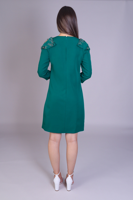 Rochie  ANICA verde cu decupaje la umeri [4]