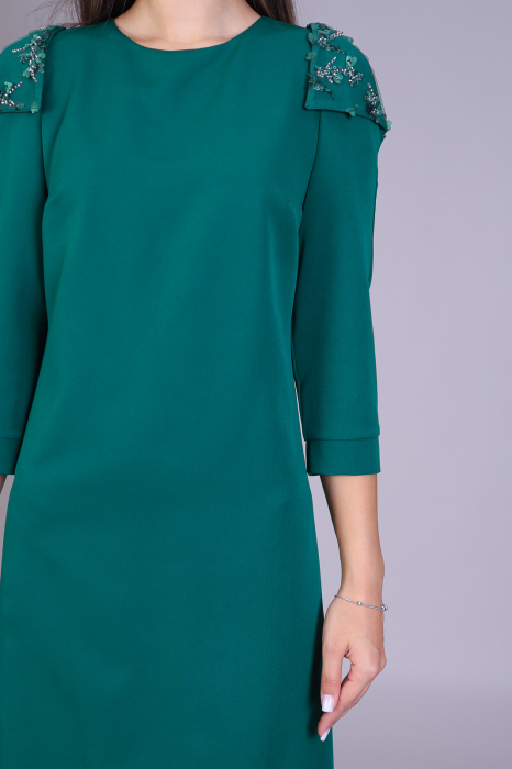 Rochie  ANICA verde cu decupaje la umeri [5]