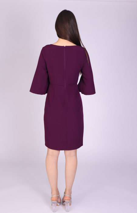 Rochie AJA din Stofa cu Accesoriu Argintiu [4]