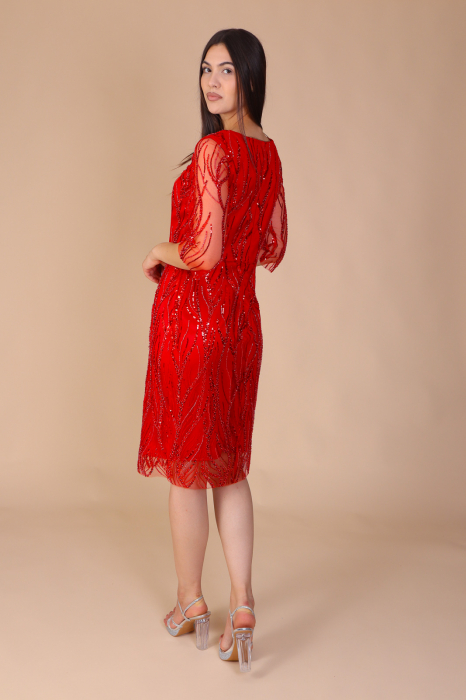 Rochia Ingrid, cu Pietricele din Sticlă și Decolteu [4]