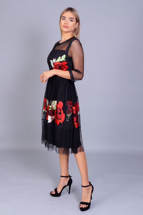 Rochie ANGRO NATALIA cu broderie in stil traditional [3]