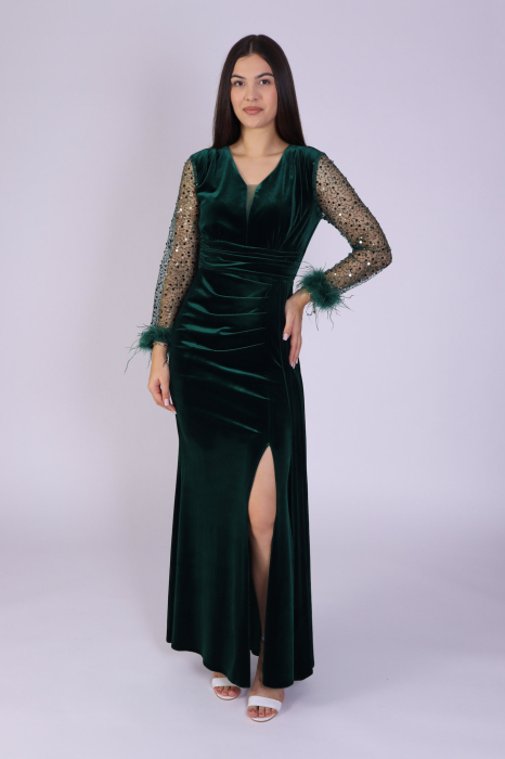 Rochie ALORA Lunga, Eleganta, din Catifea [1]