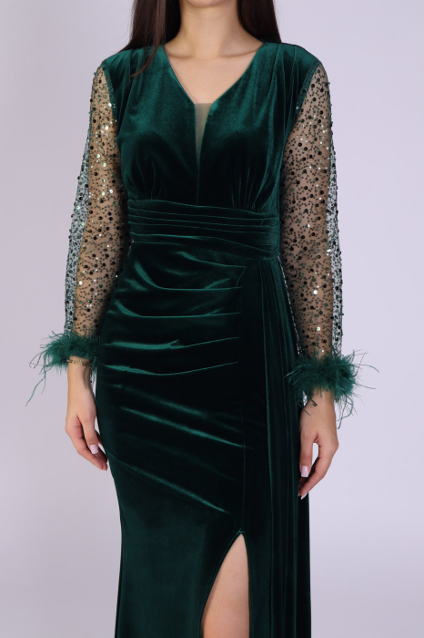 Rochie ALORA Lunga, Eleganta, din Catifea [3]