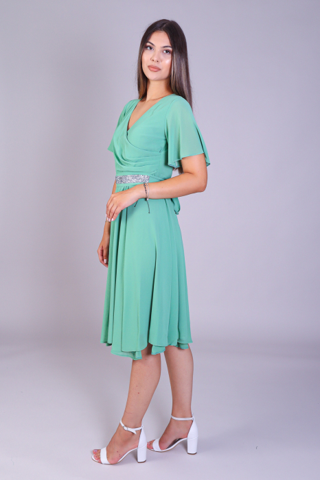 Rochie AMY din voal verde deschis engros [2]