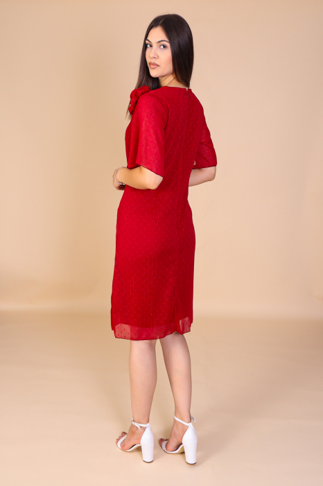 Rochie ELSA Bordo, din Voal cu Fir Lurex, Engros [4]