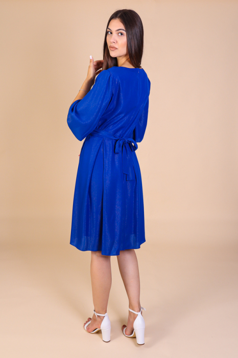 Rochie Aniela Albastra din Voal cu Fir Lurex, Engros [4]