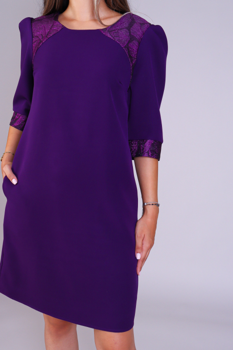 Rochie NATY mov cu platci pe umeri engros [4]