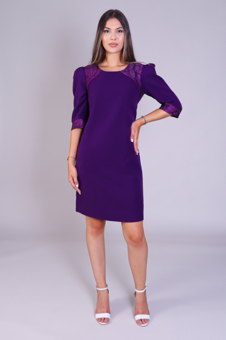 Rochie NATY mov cu platci pe umeri engros [2]