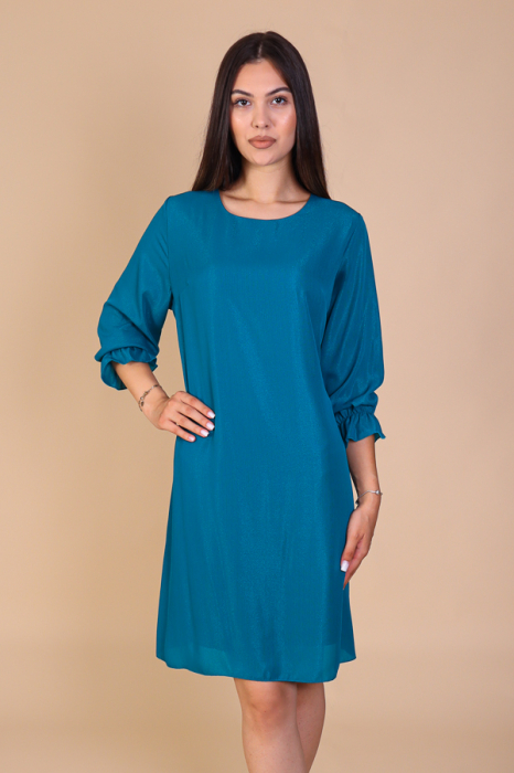 Rochie Dolores Turcoaz, cu Fir Lurex Engros [2]