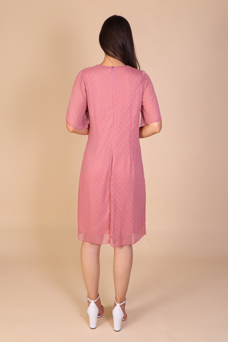 Rochie ELSA Roz din Voal cu Fir Lurex, Engros [5]