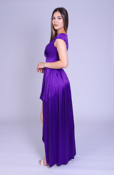 Rochie ENGROS Sabina lunga din tafta mov [2]