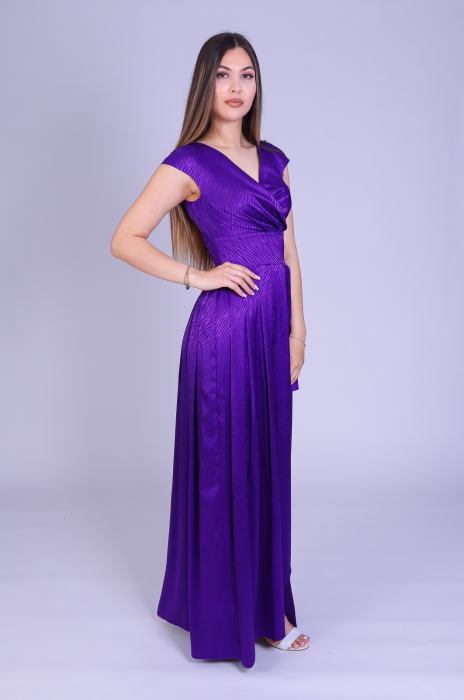 Rochie ENGROS Sabina lunga din tafta mov [3]