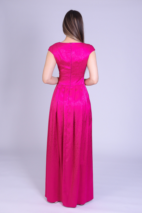 Rochie ENGROS Sabina lunga din tafta ciclam [6]