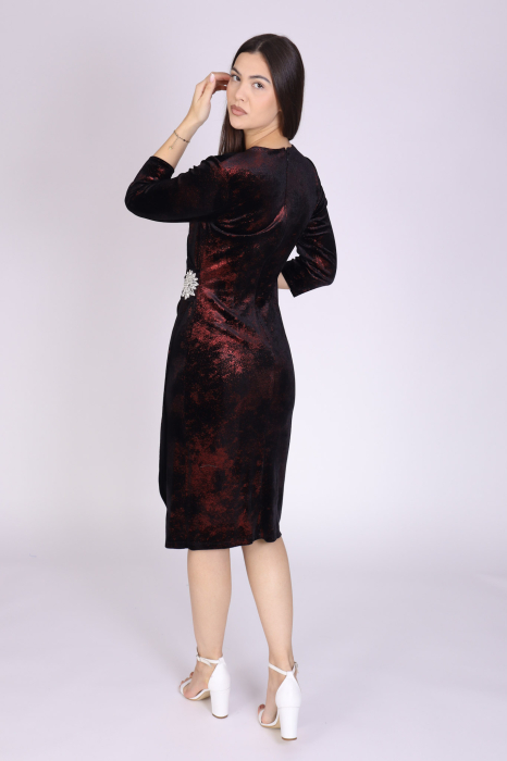Rochie FELICIA din catifea cu accesoriu in talie [4]