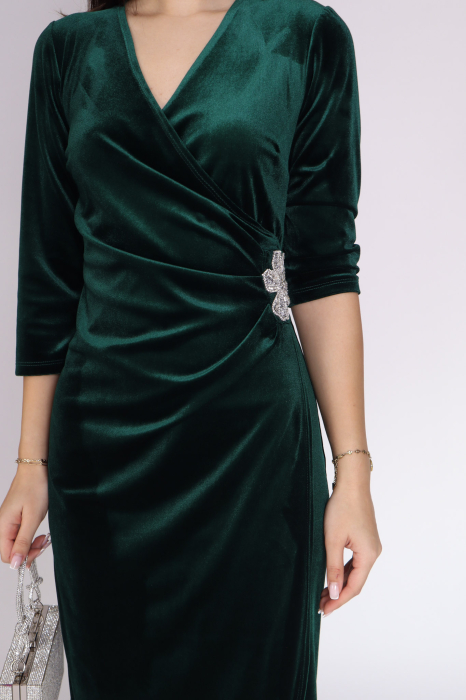 Rochie FELICIA din catifea cu accesoriu in talie [4]