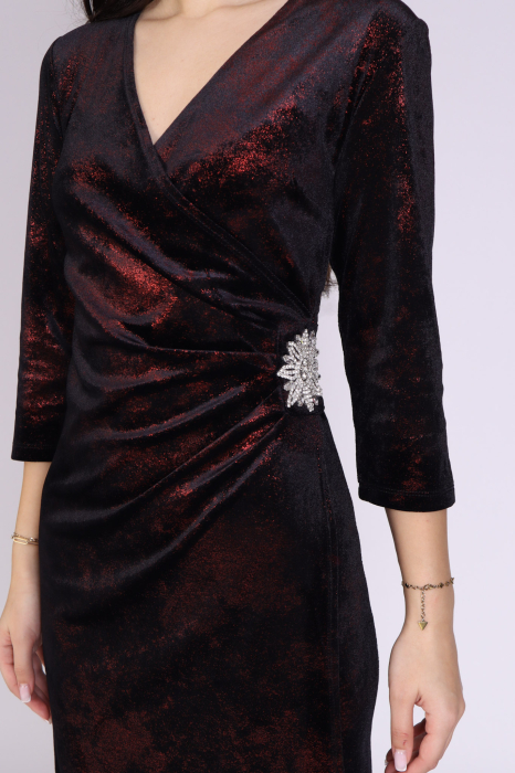 Rochie FELICIA din catifea cu accesoriu in talie [3]