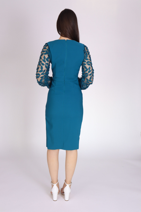 Rochie NORA din Stofa si Maneci din Dantela [4]