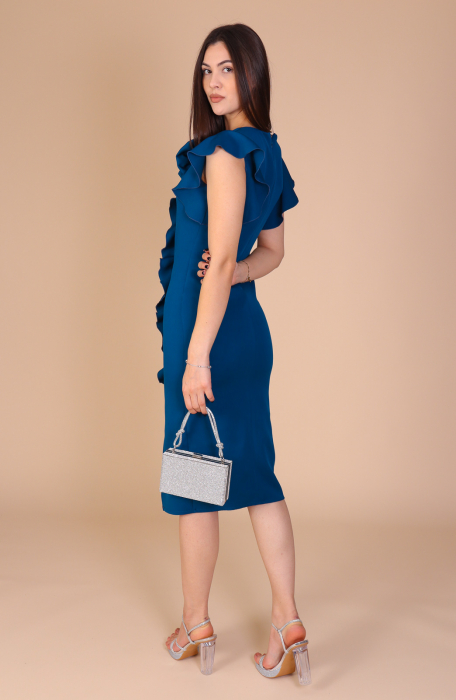 Rochie HELEN din Stofa cu Volanase, Engros [3]