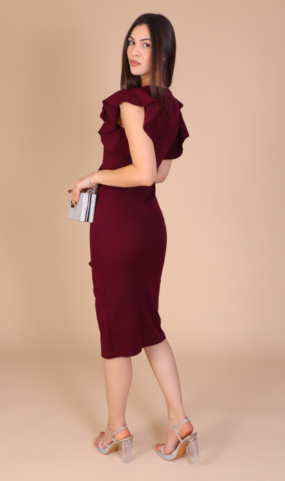 Rochie HELEN din Stofa cu Volanase, Engros [2]