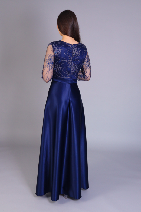 Rochie elegantă lungă ASIA din tafta și dantelă [4]