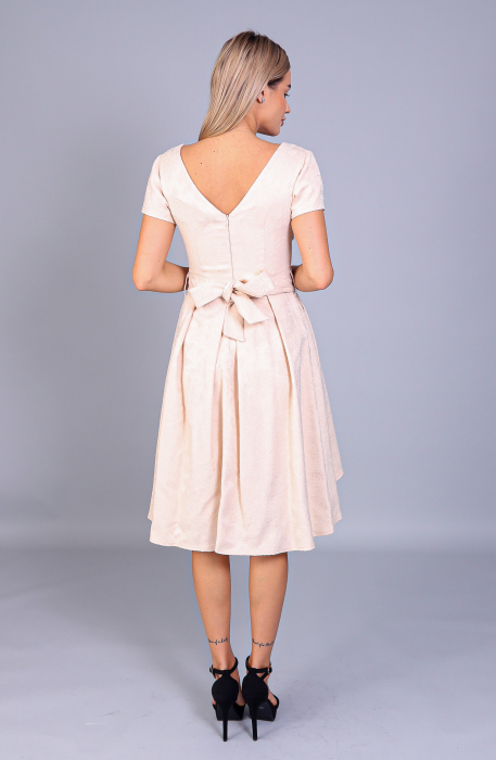 Rochie ANGRO MEDA din brocard bej [5]