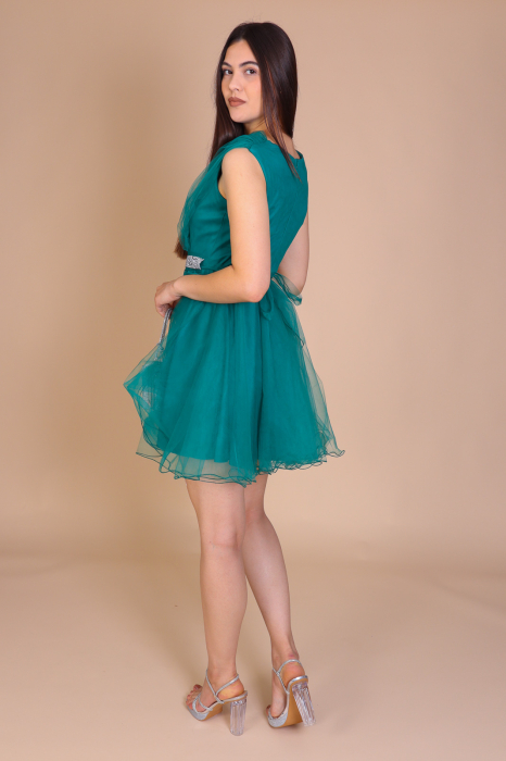 Rochie Mia din Tulle, cu Cordon Detasabil cu Pietricele, Engros [3]