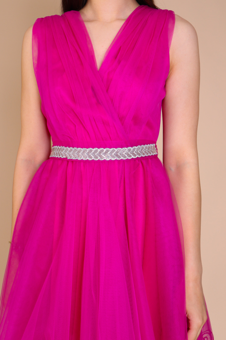 Rochie Mia din Tulle, cu Cordon Detasabil cu Pietricele, Engros [4]