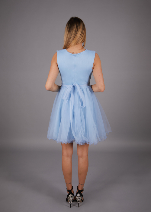 Rochie Mia din Tulle, cu Cordon Detasabil cu Pietricele, Engros [3]